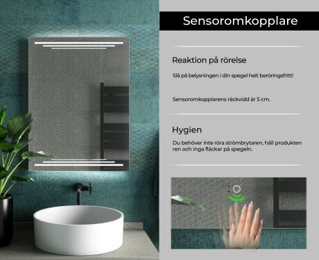 Badrumsspegel med LED-belysning Spegel L75 #7