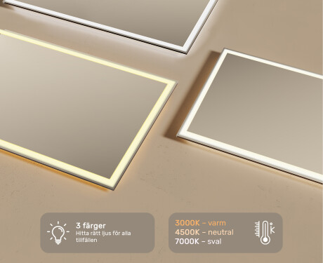 Badrumsspegel med LED-belysning Spegel 120x70cm med kallt LED-ljus 7000K, varmt ljus 3000K eller neutralt ljus 4500K #3