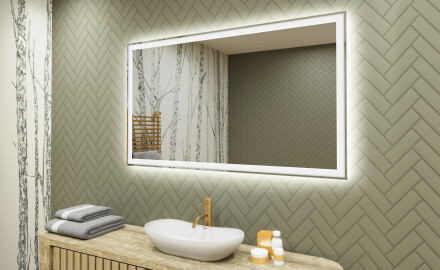 Badrumsspegel med LED-belysning Spegel 120x70cm med kallt LED-ljus 7000K, varmt ljus 3000K eller neutralt ljus 4500K