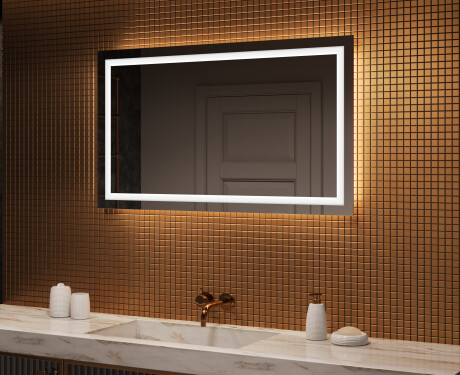 Badrumsspegel med LED-belysning Spegel 120x70cm med kallt LED-ljus 7000K, varmt ljus 3000K eller neutralt ljus 4500K