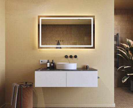 Badrumsspegel med LED-belysning Spegel 120x70cm med kallt LED-ljus 7000K, varmt ljus 3000K eller neutralt ljus 4500K #8