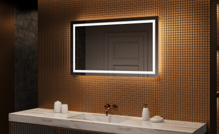 Badrumsspegel med LED-belysning Spegel 120x70cm med kallt LED-ljus 7000K, varmt ljus 3000K eller neutralt ljus 4500K