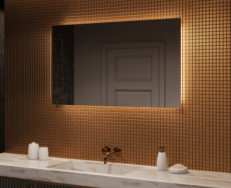 Badrumsspegel med LED-belysning Spegel 120x70cm med kallt LED-ljus 7000K, varmt ljus 3000K eller neutralt ljus 4500K