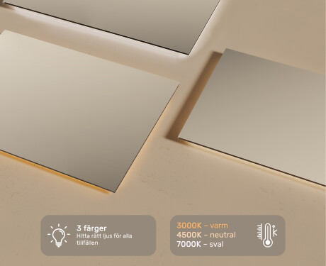 Badrumsspegel med LED-belysning Spegel 120x70cm med kallt LED-ljus 7000K, varmt ljus 3000K eller neutralt ljus 4500K #3