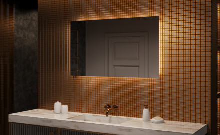 Badrumsspegel med LED-belysning Spegel 120x70cm med kallt LED-ljus 7000K, varmt ljus 3000K eller neutralt ljus 4500K