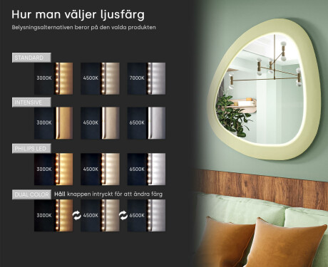 LED-spegel med oregelbunden form och lackad MDF-ram L308 #5
