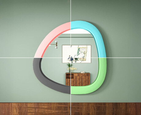 LED-spegel med oregelbunden form och lackad MDF-ram L308 #6