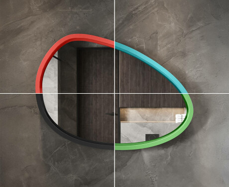Asymmetrisk LED-spegel med lackad MDF-ram L310 #6