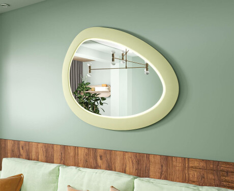 Asymmetrisk LED-spegel med MDF-ram L310