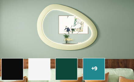 Asymmetrisk LED-spegel med MDF-ram L310