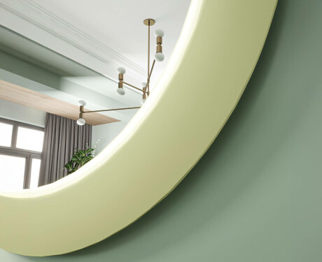 LED-spegel med MDF i en rund, lackad ram L306 #6