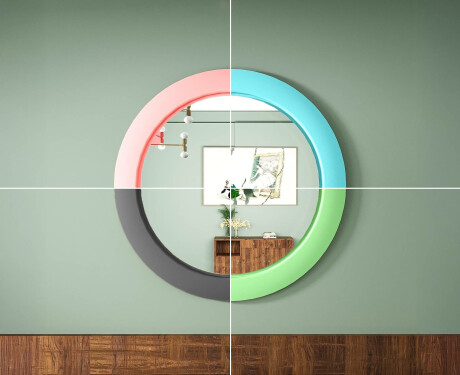 LED-spegel med MDF i en rund, lackad ram L306 #7