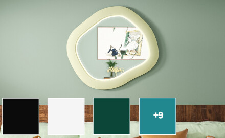 Designer LED-spegel med MDF i geometrisk form L309