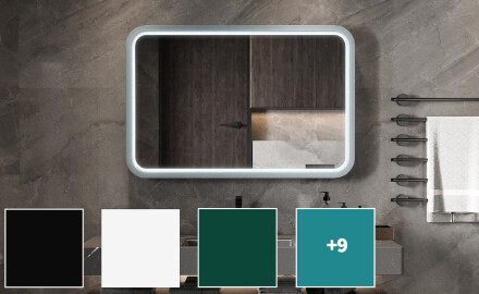 Rundad LED-spegel med lackad MDF-ram L305