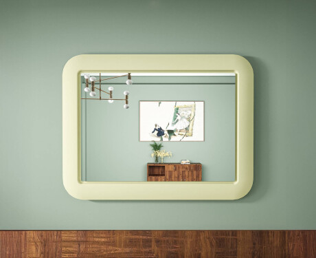 Rundad LED-spegel i en glansig MDF-ram L305 #8