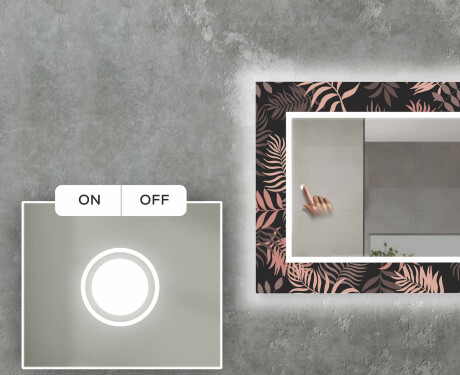 DEKORATIV SPEGEL MED LED-BELYSNING FÖR VARDAGSRUMMET - Jungle #4