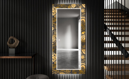DEKORATIV SPEGEL MED LED-BELYSNING FÖR HALLEN - Ancient Pattern