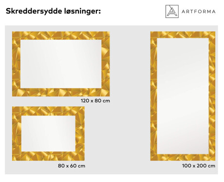 DEKORATIV SPEGEL MED LED-BELYSNING FÖR HALLEN - Gold Triangles #6