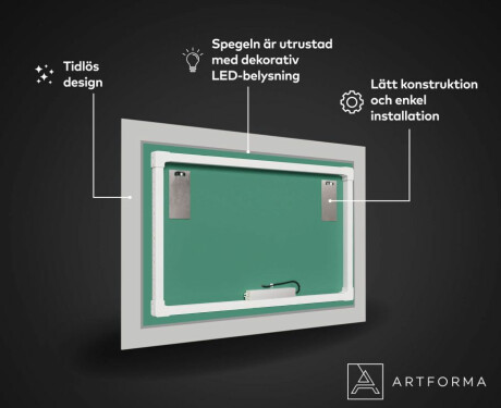 Dekorativ Spegel Med Belysning För Badrum - Elegant Flowers #3