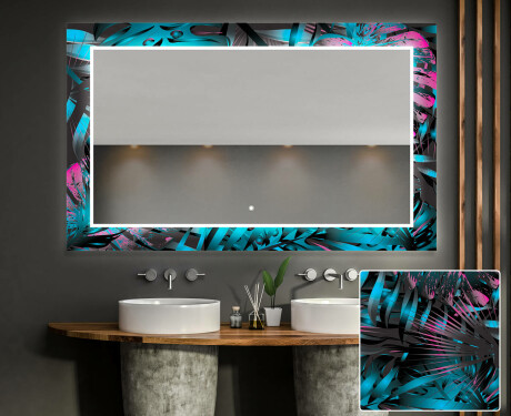 Dekorativ Spegel Med Belysning För Badrum - Fluo Tropic