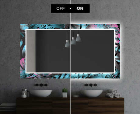 Dekorativ Spegel Med Belysning För Badrum - Fluo Tropic #7