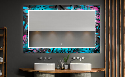 Dekorativ Spegel Med Belysning För Badrum - Fluo Tropic