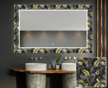 Dekorativ Spegel Med Belysning För Badrum - Goldy Palm
