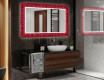 Dekorativ Spegel Med Belysning För Badrum - Red Mosaic #2