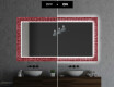 Dekorativ Spegel Med Belysning För Badrum - Red Mosaic #7