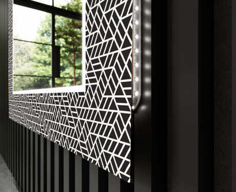 Dekorativ Spegel Med Belysning För Badrum - Triangless #11