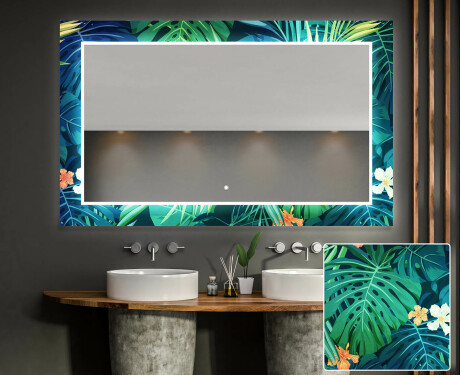 Dekorativ Spegel Med Belysning För Badrum - Tropical