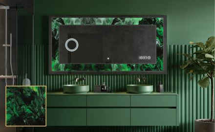 Dekorativ Spegel Med Belysning - Malachite Magic