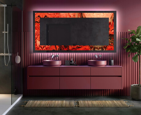 Dekorativ Spegel Med Belysning - Fiery Reflections #5