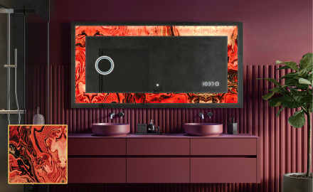 Dekorativ Spegel Med Belysning - Fiery Reflections