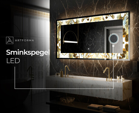 Dekorativ Spegel Med Belysning - Golden Streaks #9