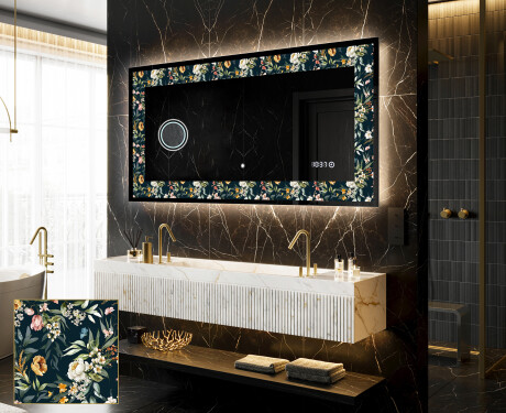 Dekorativ Spegel Med Belysning - Cascading Flowers