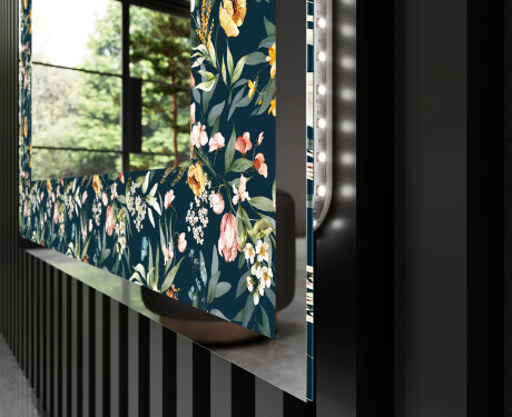 Dekorativ Spegel Med Belysning - Cascading Flowers #3