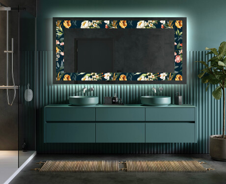Dekorativ Spegel Med Belysning - Cascading Flowers #5