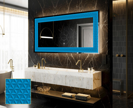 Dekorativ Spegel Med Belysning - Symmetrical Diamonds