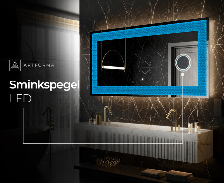 Dekorativ Spegel Med Belysning - Symmetrical Diamonds #6