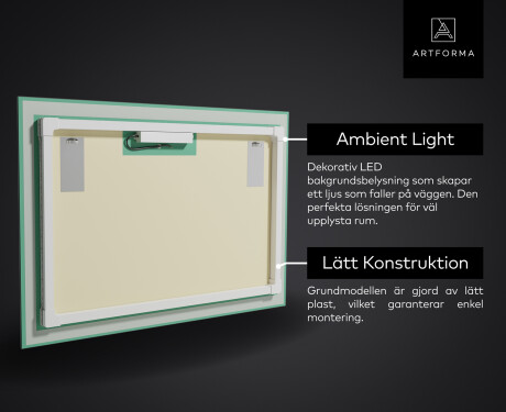 Dekorativ Spegel Med Belysning - Glow Geometry #4
