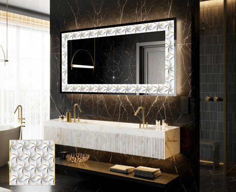 Dekorativ Spegel Med Belysning - Dynamic Whirls