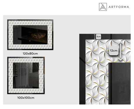 Dekorativ Spegel Med Belysning - Dynamic Whirls #2