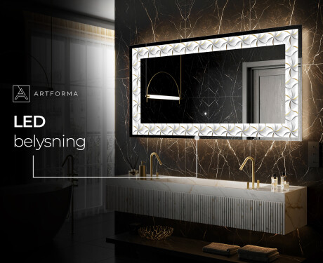 Dekorativ Spegel Med Belysning - Dynamic Whirls #7