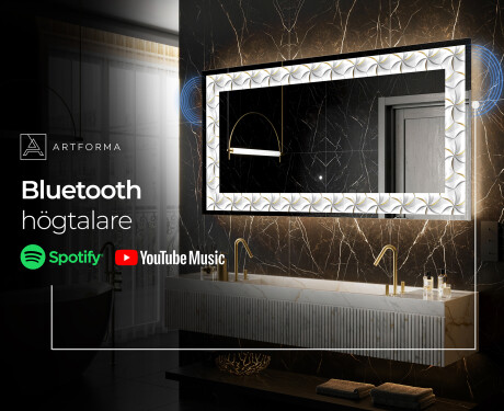 Dekorativ Spegel Med Belysning - Dynamic Whirls #9