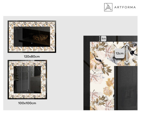 Dekorativ Spegel Med Belysning - Floral Reflections #2