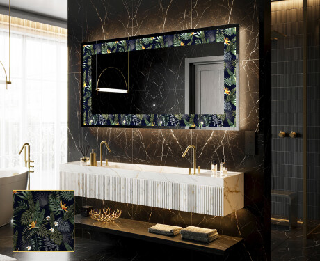 Dekorativ Spegel Med Belysning - Vintage Leaves