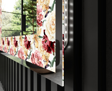 Dekorativ Spegel Med Belysning - Flowers Full Of Colors #3