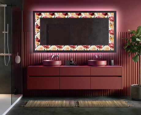 Dekorativ Spegel Med Belysning - Flowers Full Of Colors #5