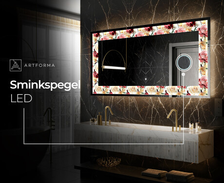 Dekorativ Spegel Med Belysning - Flowers Full Of Colors #9